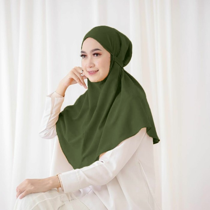 Bergo Maryam Wolfis / HIjab Maryam Non Pet Tali / Jilbab Wolvis