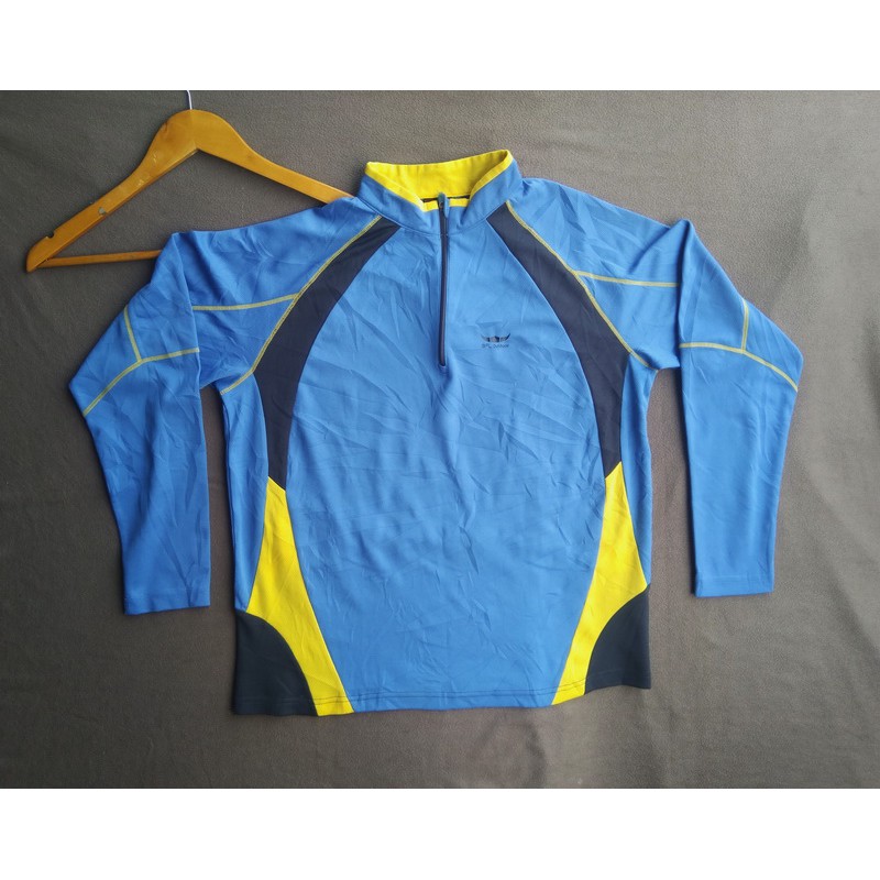 Kaos KETAT Olahraga Sport BFL OUTDOOR Biru Lengan Panjang