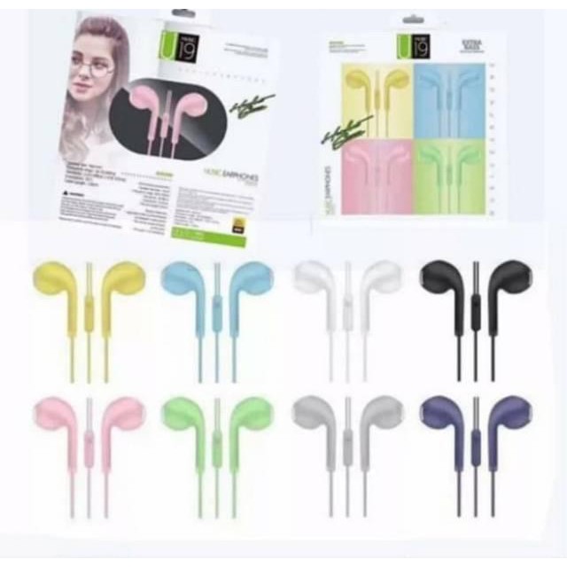 U19 HEADSET WARNA MACAROON EARPHONE SUPPROT MIC