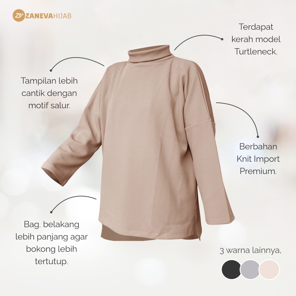 Habeeba Tunic l Knit Premium l Atasan Wanita