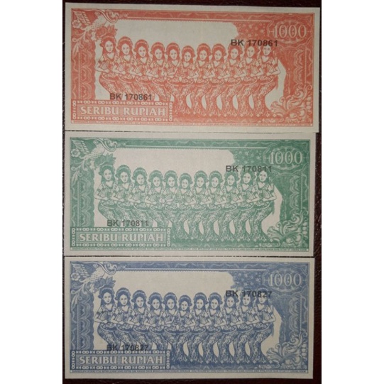 Uang souvenir 1000 sukarno gulung melengkung gambar penari serimpi 11