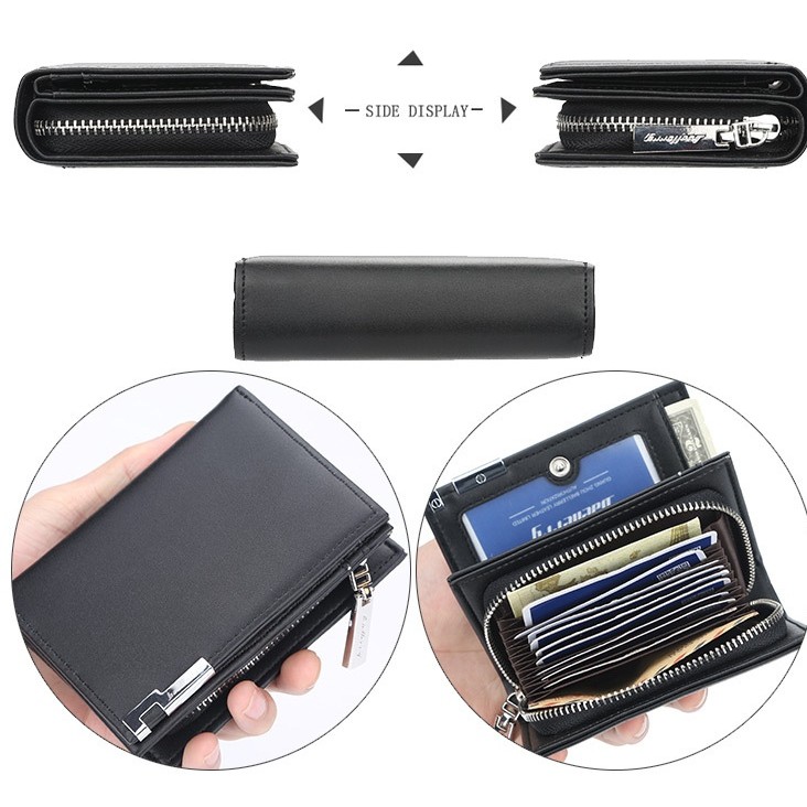 DOMPET LIPAT WANITA BAELLERRY ORIGINAL KULIT HITAM LUTON WA362B5 MINI SLOT KECIL KARTU KOIN RESLETING PENDEK IMPORT PREMIUM KOREA BRANDED BATAM MURAH