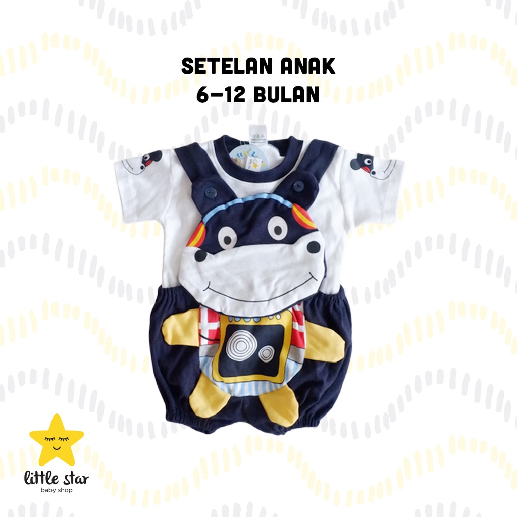 Little Lamb Setelan Bayi Cowok | Set Baju Anak Cowok | Celana Monyet Boy