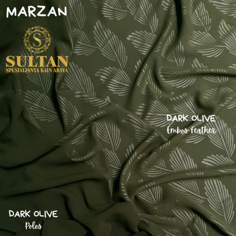 50CM EMBOS FEATHER MARZAN  DARK OLIVE KAIN SULTAN