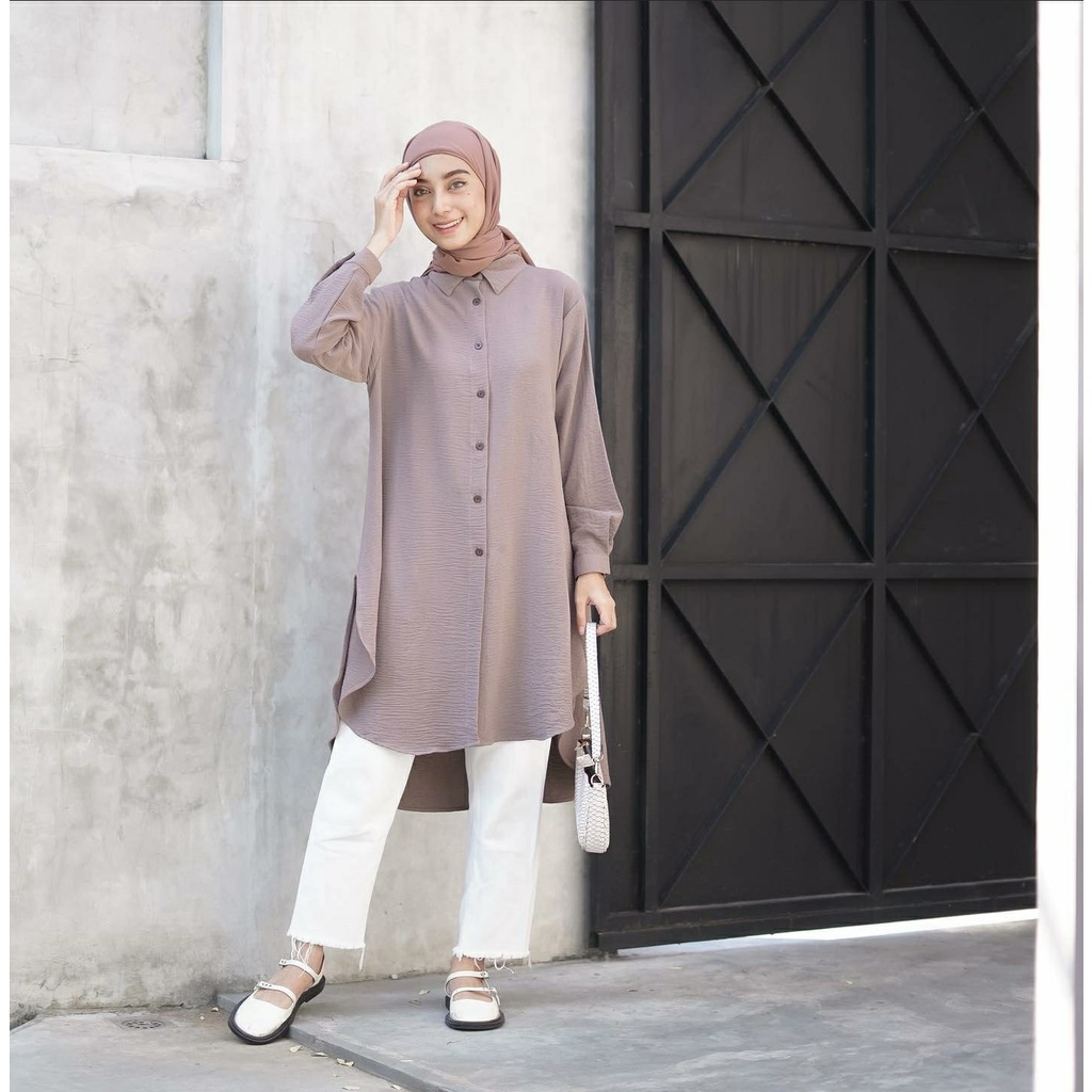 TUNIK POLOS WANITA ARSILA BUSUI FRIENDLY  CRINKEL AIRFLOW ORIGINAL ATASAN KEKINIAN PREMIUM