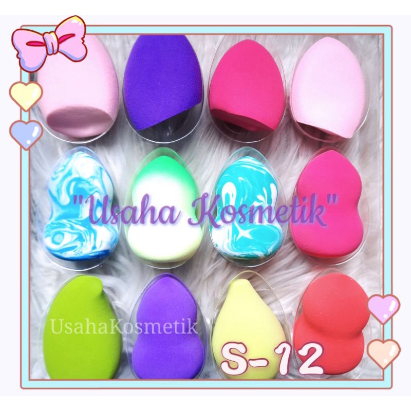 PROMO!! BEAUTY BLENDER FOUNDATION/BEDAK/MAKE UP TOOLS SET 8 IN1/12 IN 1 PAKET BEAUTY BLENDER MAKE UP SPONGE NO. S 8-2/S-12