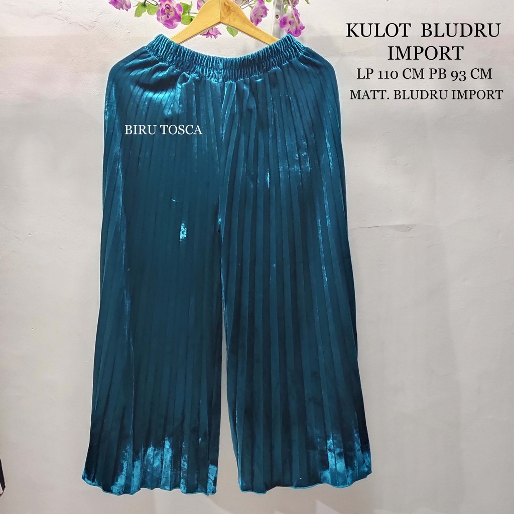 KULOT Bludru Plisket Premium Fashionly/ Plisket Pendek 7/8 Bludru