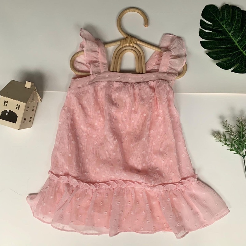 Preloved dress baby pink love bonito kids 2-3tahun