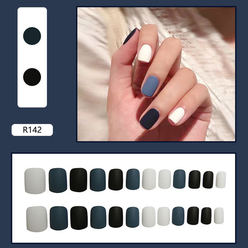 R141-r149 24pcs / Kotak Kuku Palsu Full Cover Untuk Nail Art