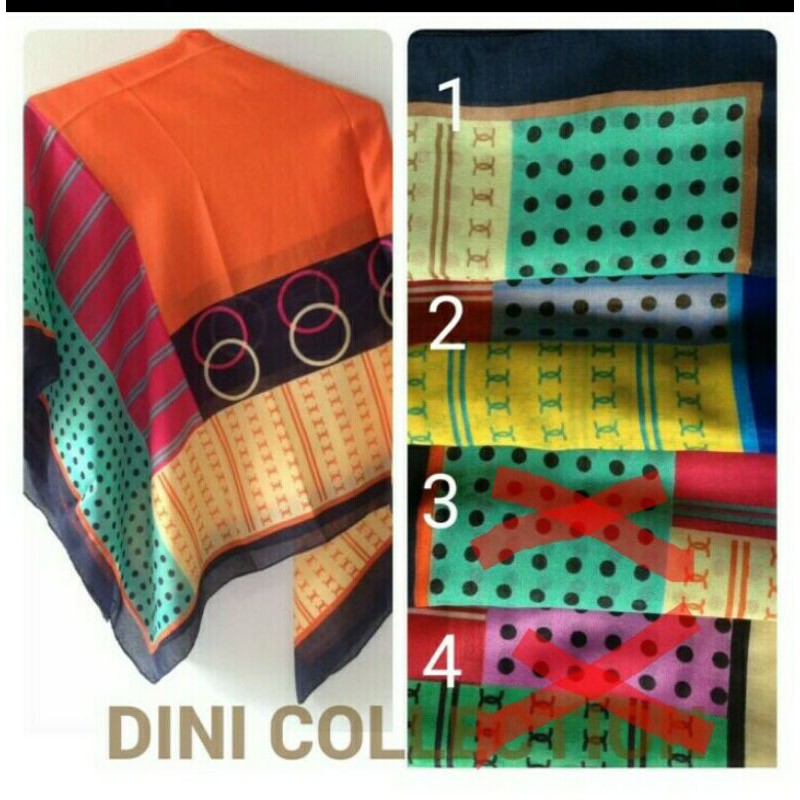 Jilbab segi empat katun paris motif branded