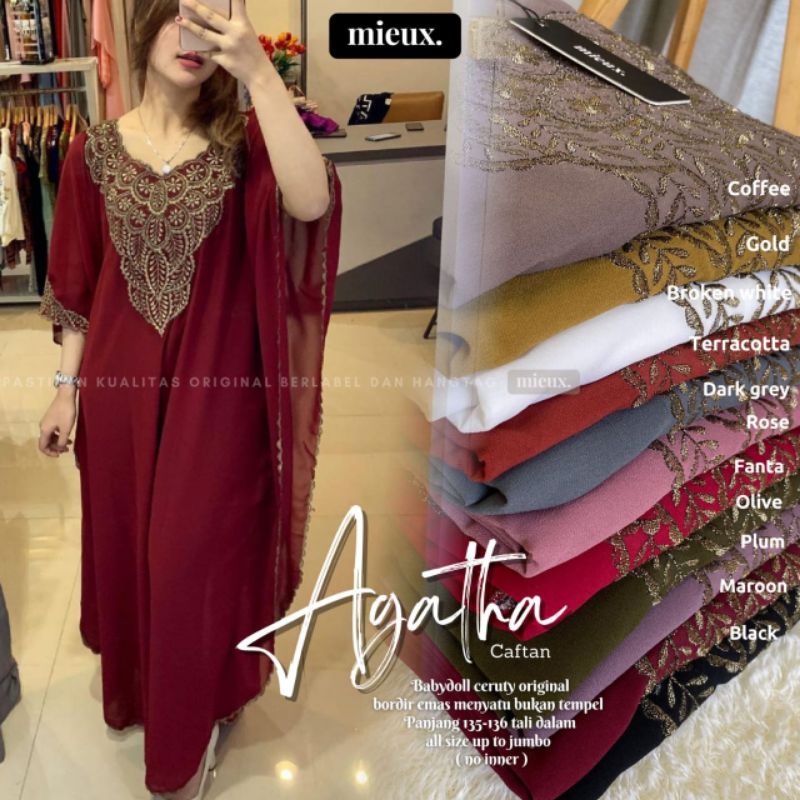 Agatha Caftan / Caftan wanita Ceruty babydoll original Allsize to jumbo