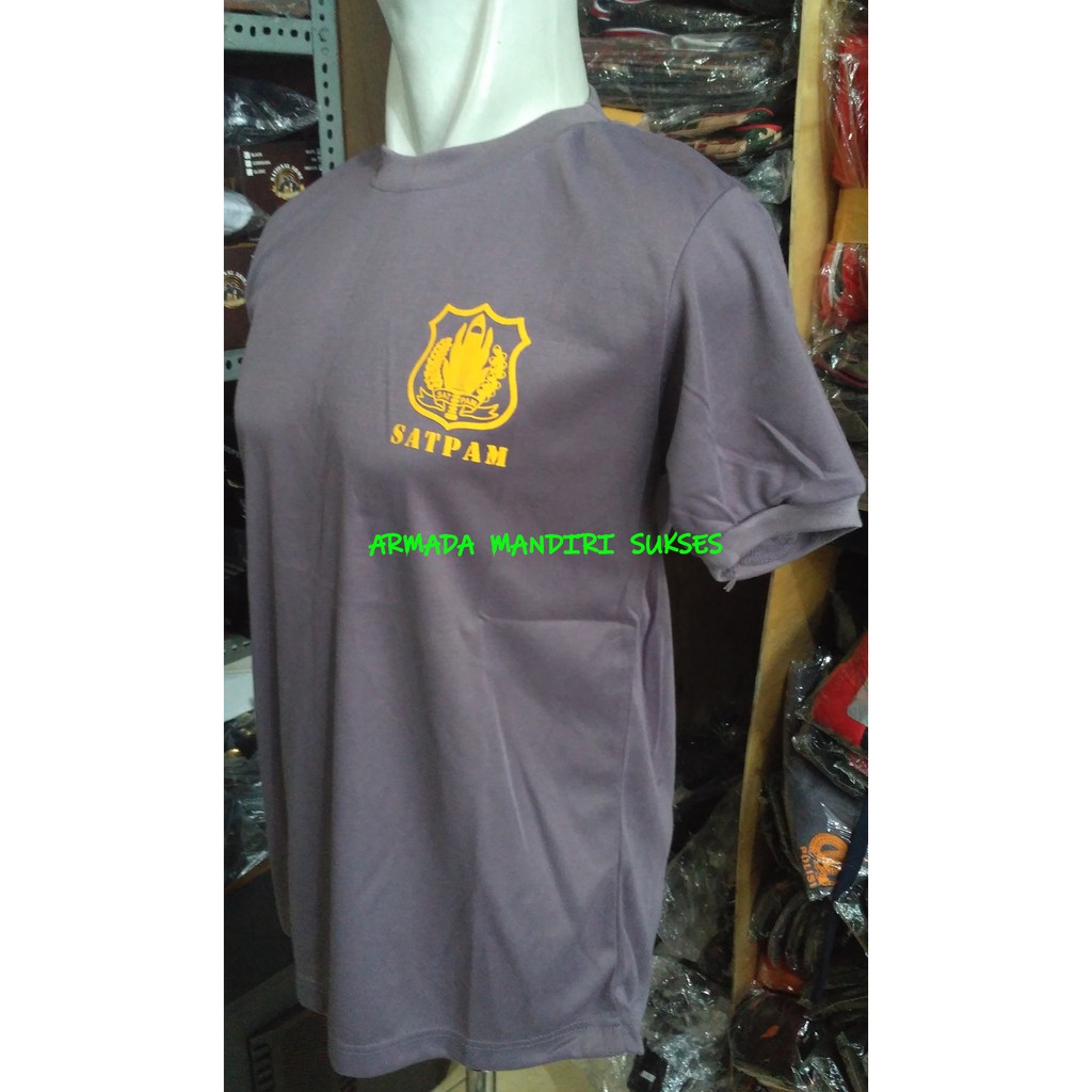 Kaos Satpam Abu Logo Kuning - Kaos Security Abu Logo Kuning