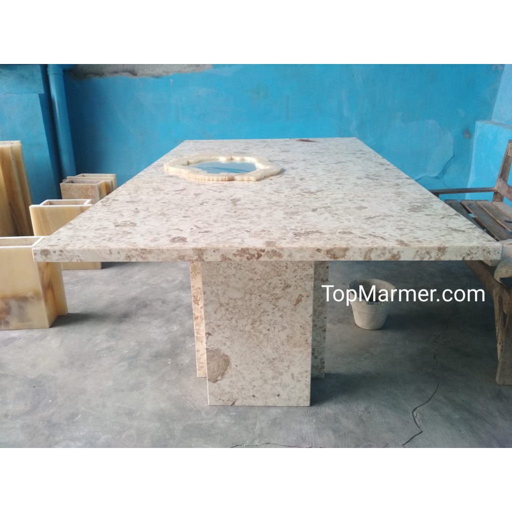 Meja Makan Marmer Asli Batu Marmer