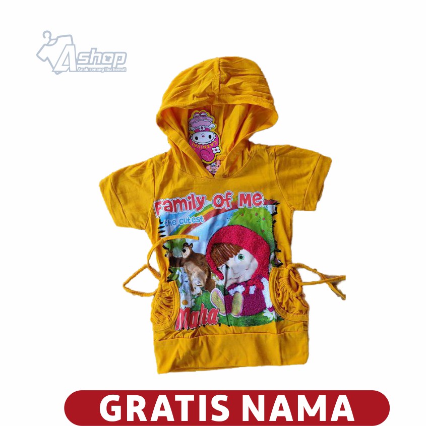 Baju Anak Masha And The Bear Bertopi