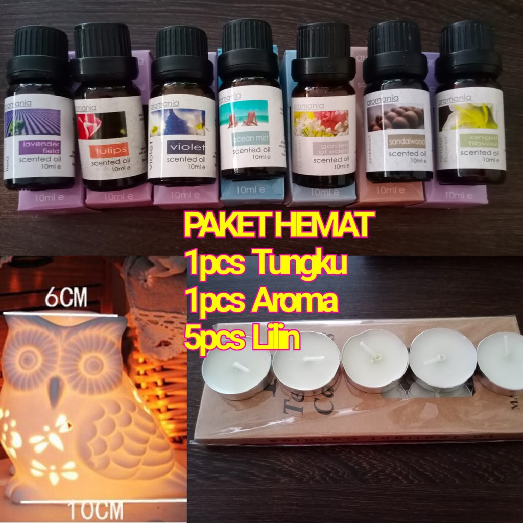 PAKET HEMAT A ( 1PCS AROMATHERAPY &amp; TUNGKU + 5 PCS LILIN)