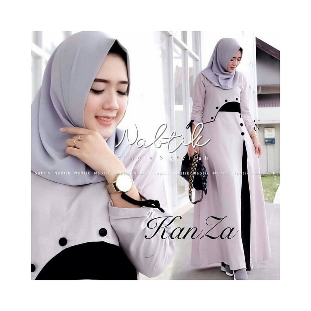 kanza dress Muslim Fashion/Fashion Wanita/Dress Tanpa Hijab/Bisa COD