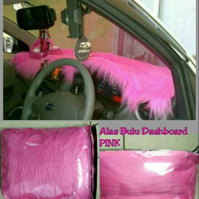 Jual Alas Bulu Dashboard Mobil Universal Warna Pink Shopee Indonesia