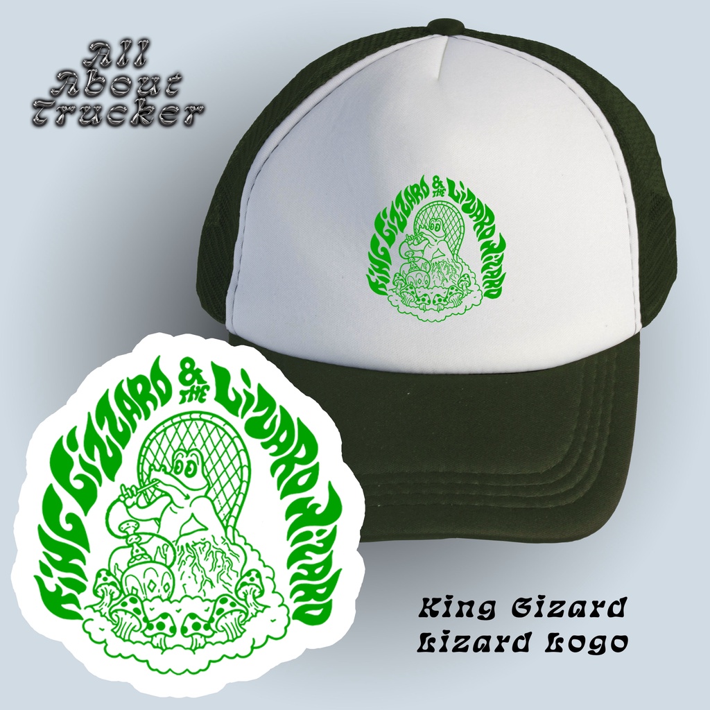 Trucker Hat King Gizzard - Lizard Logo |  Topi Jaring King Gizzard And The Lizzard Wizard