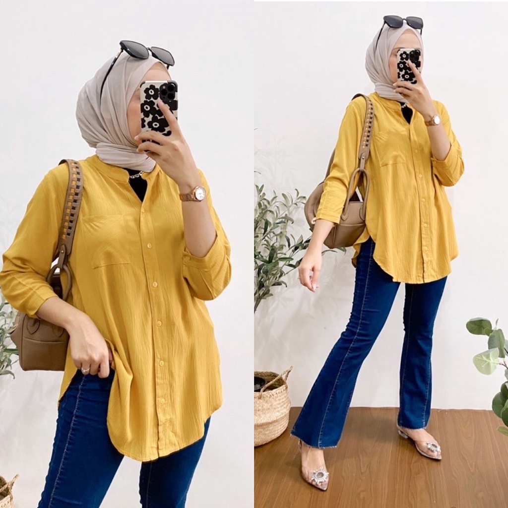 1KG MUAT 5PCS | DAHLIA DAILY BASIC TOP ATASAN AIRFLOW CRINKLE HITS OOTD SELEBGRAM FASHION GROSIR WANITA