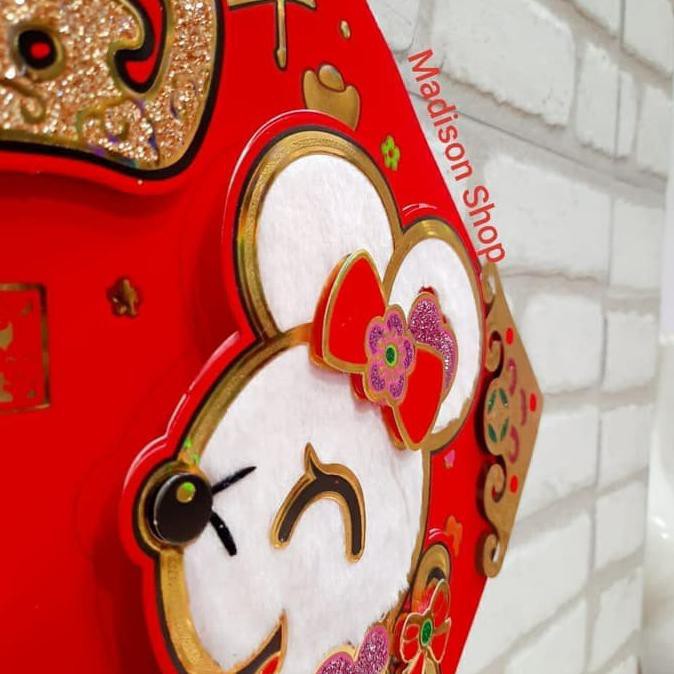 

14.84Ftgrdujh- Hiasan Imlek/Angpao Imlek 9818 Stiker Kaca Beludru Babi 2019 Dekorasi -Toko-Boneka.