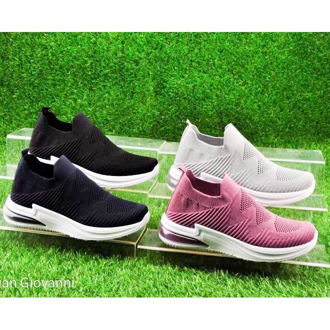 VALS- Sepatu Sneakers Wanita Tanpa Tali Flyknit Fashion Korea Casual Sport Shoes 3029
