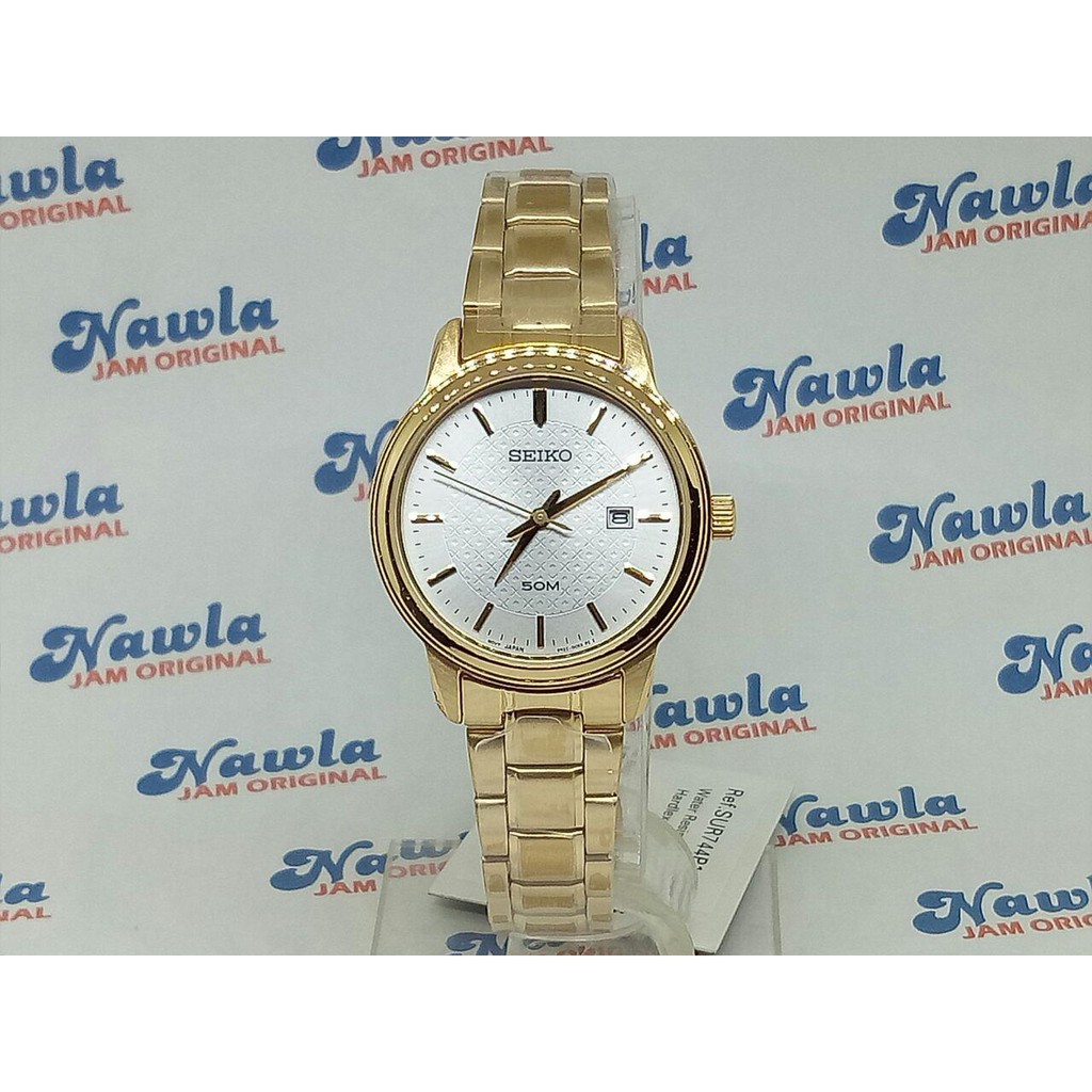 Seiko Ladies SUR744P1 Gold Plated Stainless | Jam Wanita SUR744