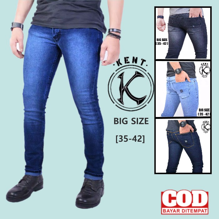  Celana  Jeans  Pria  BIG SIZE Ukuran 35 42 DENIM STRECH 