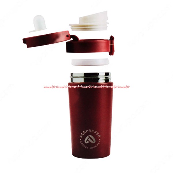 Acepresso Travel Tumbler 380ml Botol Vacum Flask Tahan Lama Panas Dingin 4jam Bottle Minuman Ace Presso Merah Hitam