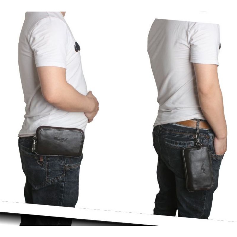 Tas pinggang kulit Dompet hp kulit Tas pria Dompet kulit import