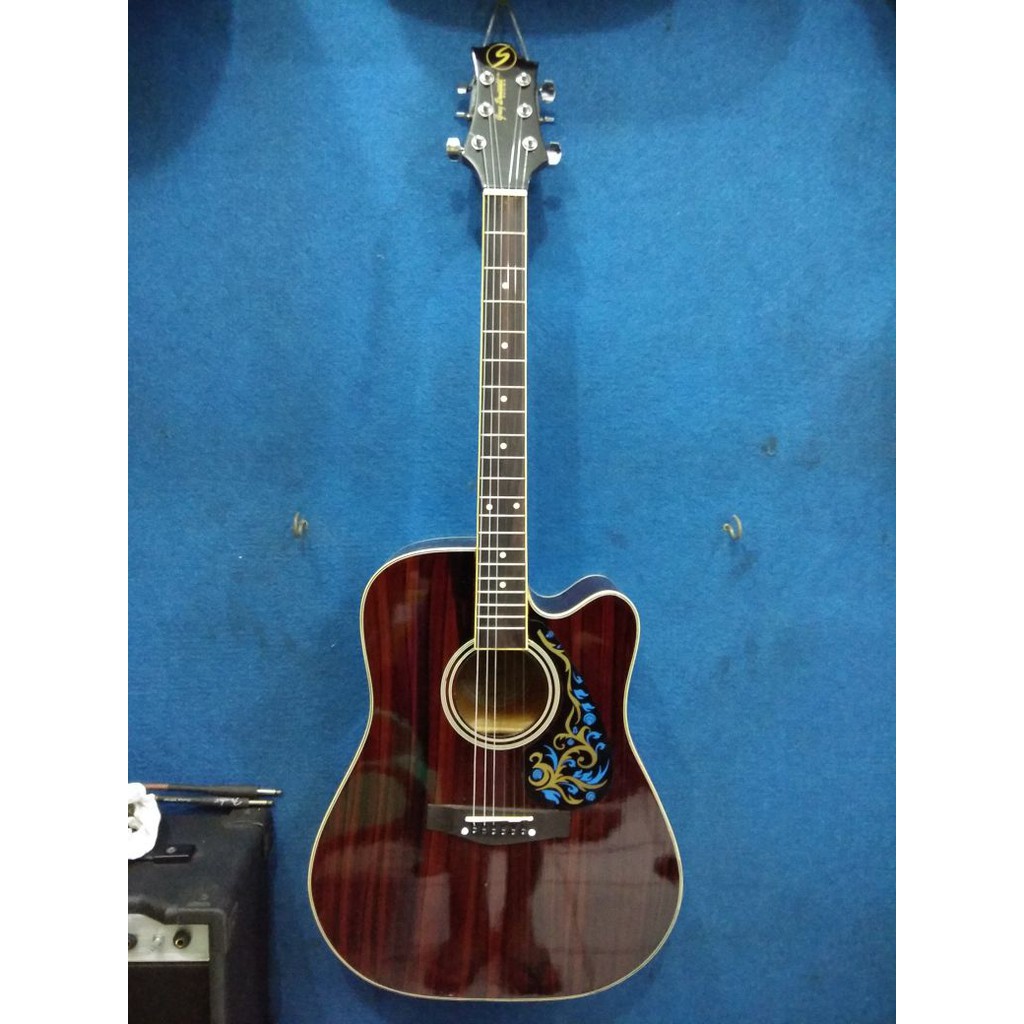 Gitar Akustik Jumbo Merk GREG BENNETT Warna Coklat Senar String Trusrod Jakarta Murah