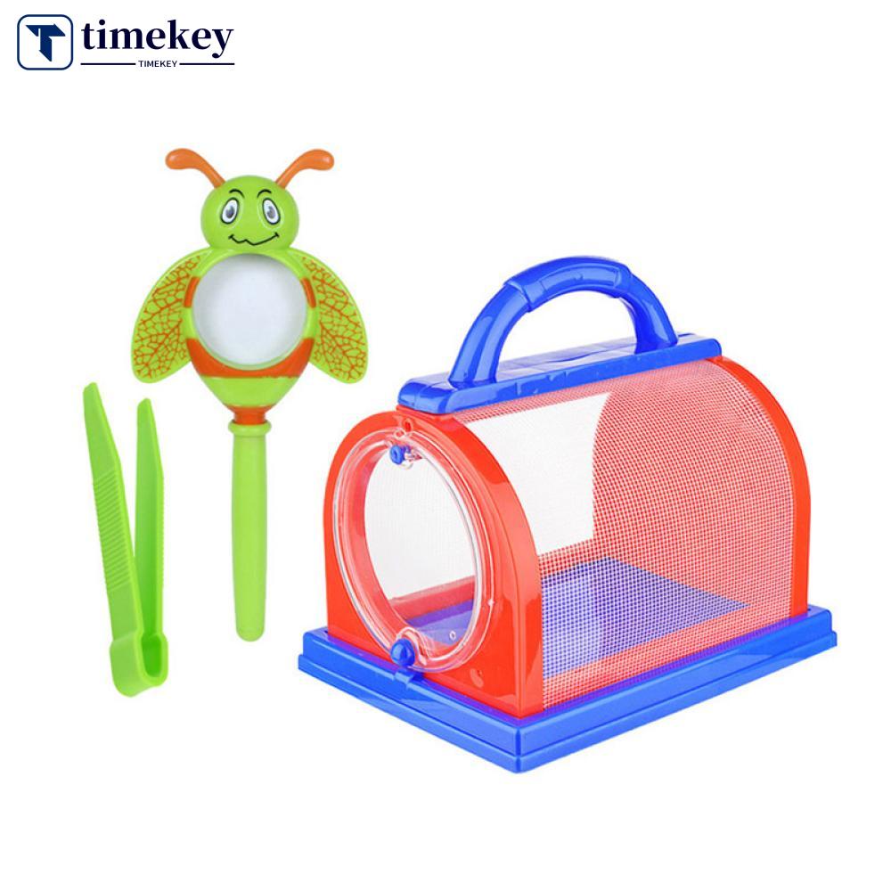 Timekey Mainan Edukasi Anak Model Kotak Serangga Butterfly Habitat Lipat Portable Untuk Outdoor L6T1