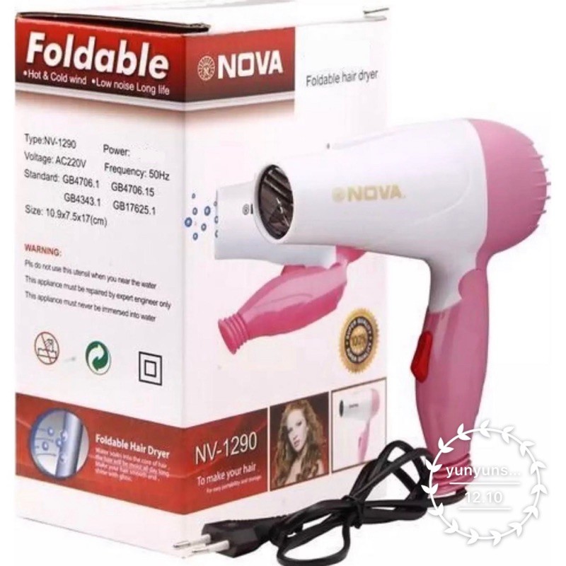 NOVA Hairdryer Hair Dryer Lipat Pengering Rambut Merk  N-1290