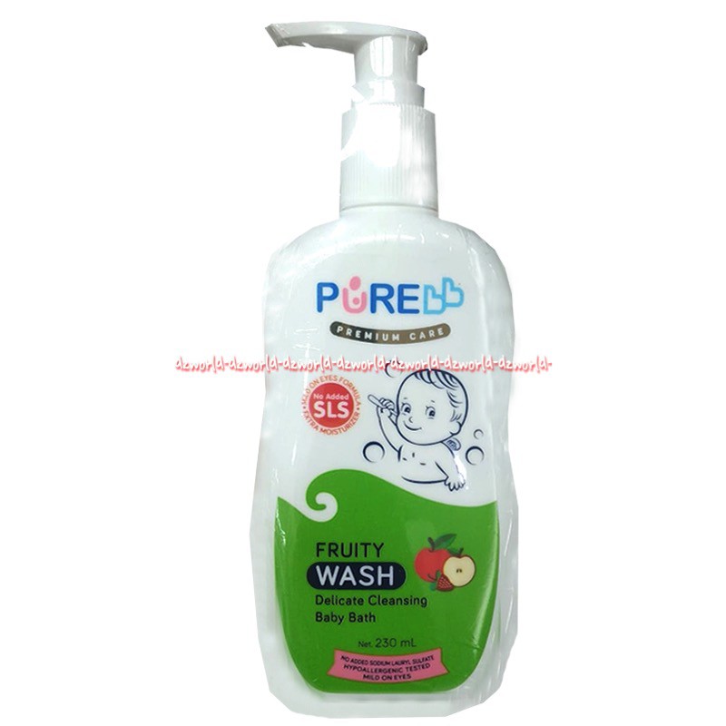 Pure Baby Fruity wash 2in1 Baby Bath &amp; Shampoo Bayi Anak Purebaby 230ml Pure Premium Pures Babies Sabun Sampoo Wangi Buah Buahan