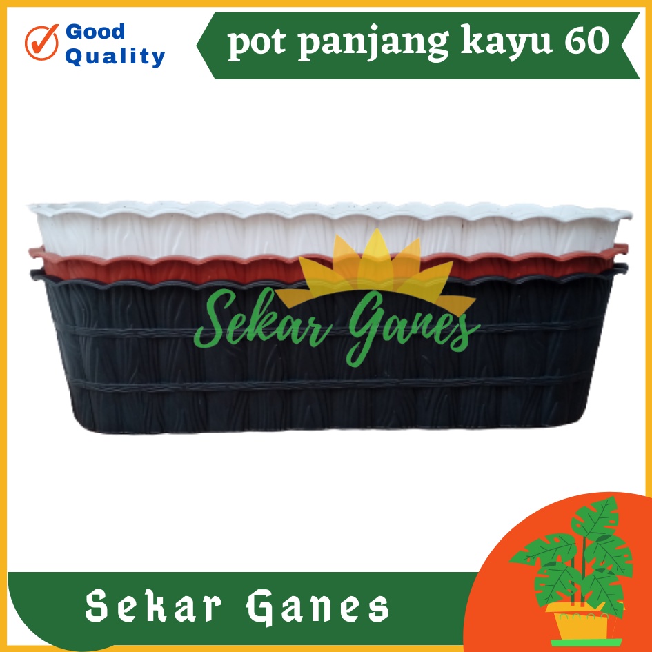 Pot Segi Panjang Kayu 60 Putih Hitam Coklat Merah Bata CJP Pot Segi Persegi Panjang Plastik 60 70 Cm Besar Murah Pot Bunga Segi Panjang  Besar Hitam Putih