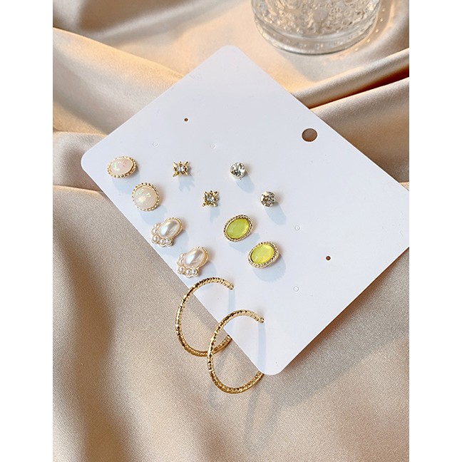 LRC ANting set Fashion Color Mixing Pearl Diamond Resin Alloy K22983