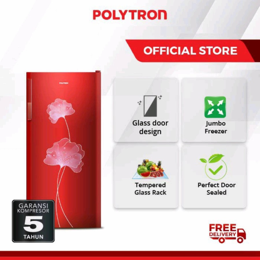 KULKAS POLYTRON 1 PINTU PRA 16 ANR GARANSI OFFICIAL POLYTRON 5 TAHUN