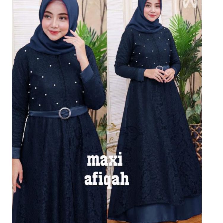 ☎ ELDE 5 - Afigah maxi JUMBO XXXL brukat kombi vaganza mutiara tabur busui + tali Ld 120 Pjg 137 ♦
