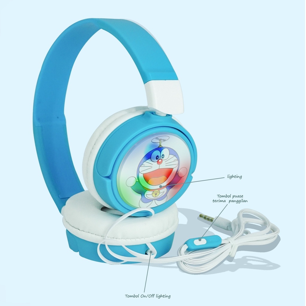 HeadPhone Anak Disney LED BLUETOOTH EXTRA BASS HF-303 Bando Karakter Disney Kartun