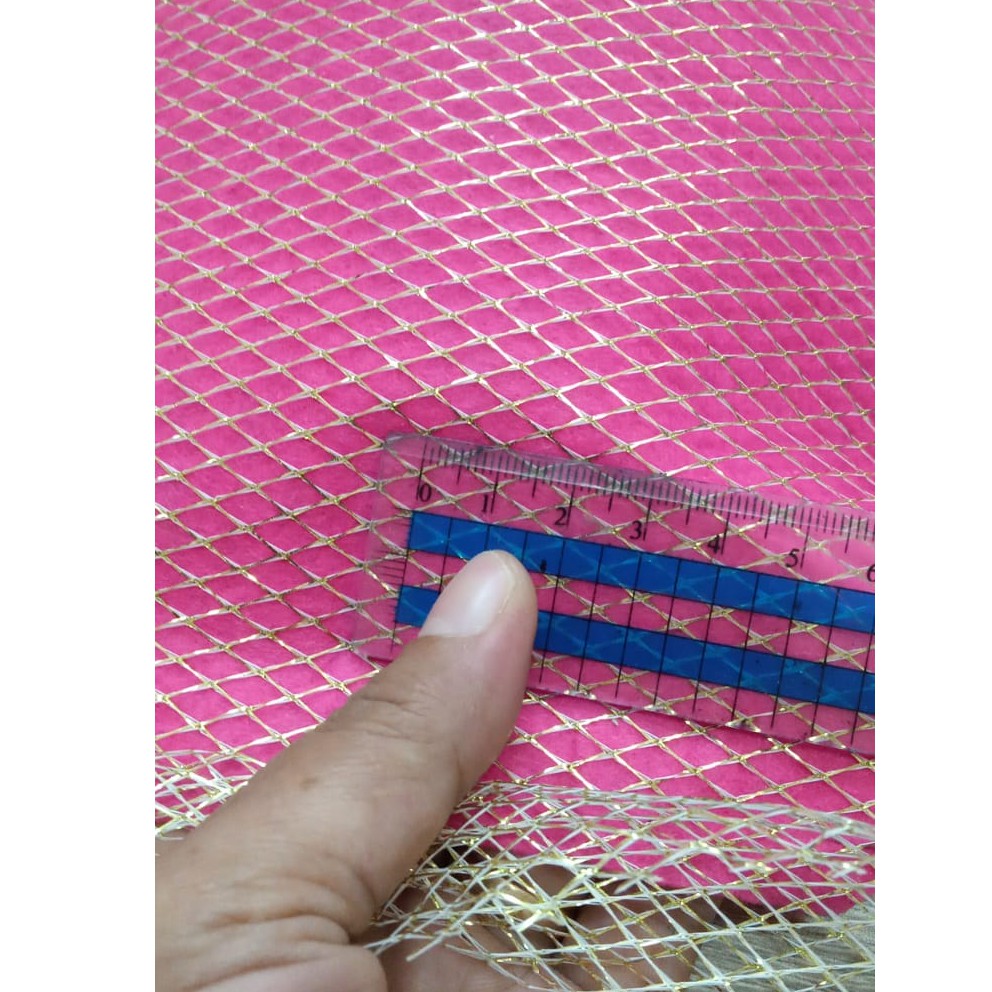 KAIN JALA / KAIN JARING / TILE GLITTER  GOLD &amp; SILVER
