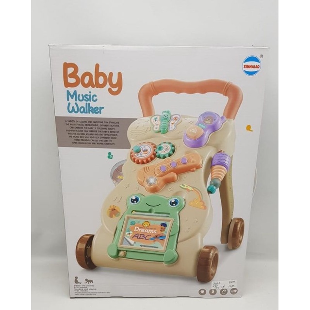 mainan belajar berjalan baby music walker dorong