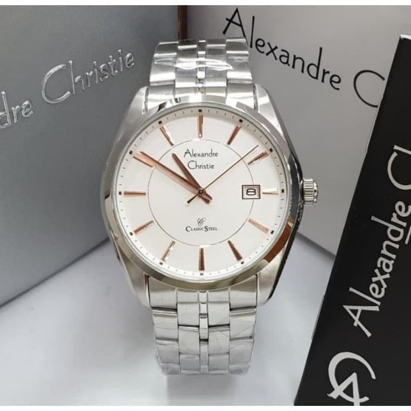 Jam Tangan Pria Alexandre Christie 8578 AC8578 AC 8578 Original Garansi Resmi Stainless