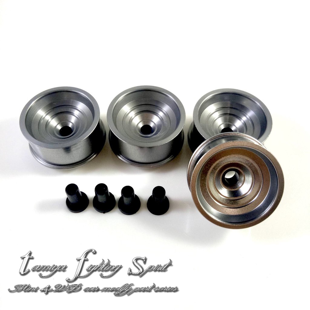 Rep Tamiya HG Aluminium Wheel / Velg ALU Tornado L Grey -VATL08