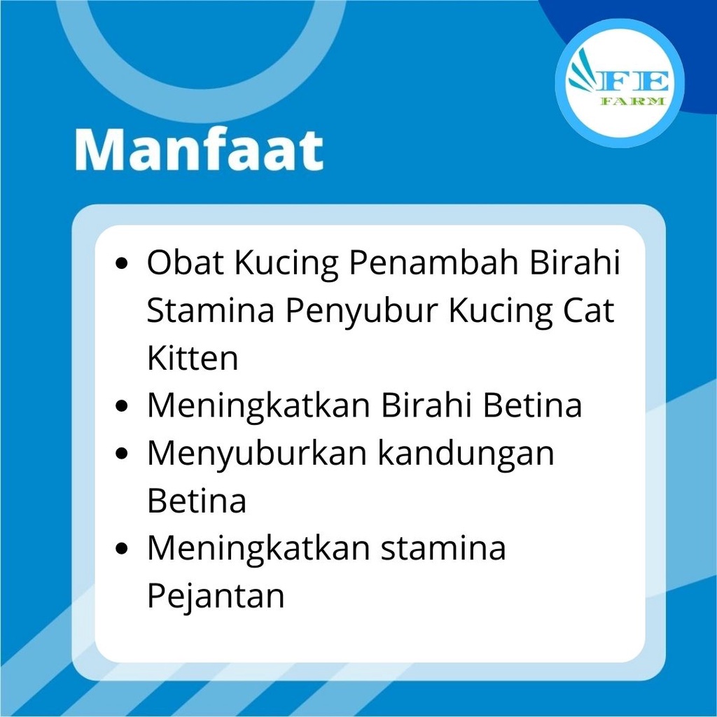 Obat Suplemen Birahi dan Penyubur Kucing Betina dan Jantan FEFARM