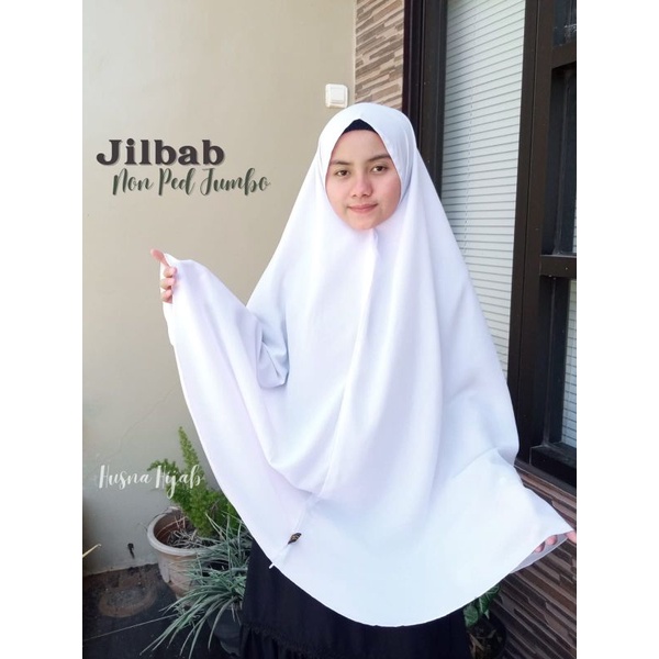 [ORI BY HUSNA HIJAB] Jilbab Jumbo Non Ped / Khimar Jumbo Tanpa Ped / Kerudung Jumbo