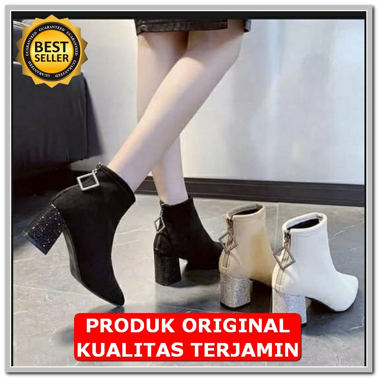 Sendal Hak Tahu Kaca Heels Wanita Andin Elsa Ikatan Cinta Sandal  GL639 Heel Boot Sl10