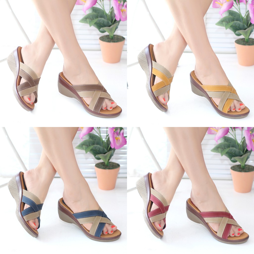 SENDAL WEDGES WANITA CASUAL BS01