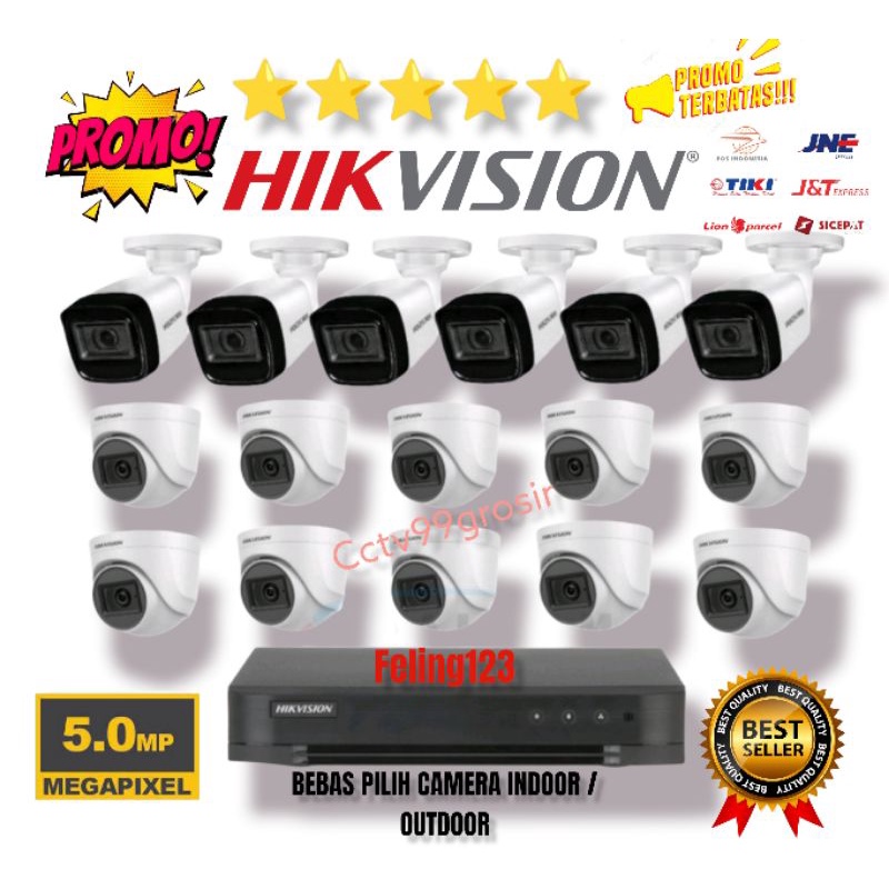 PAKET CCTV HIKVISION 16 CHANNEL 16 KAMERA TURBO HD 5MP