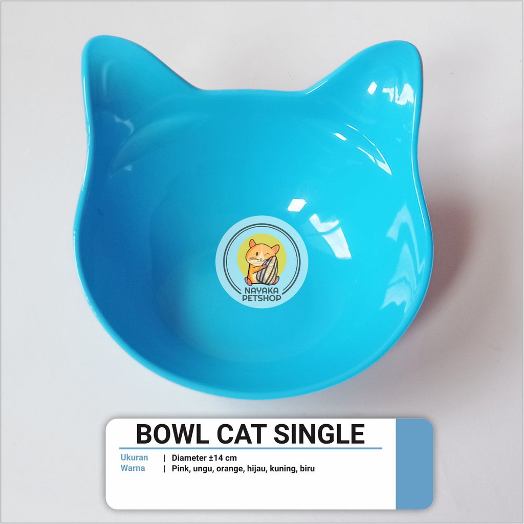 Bowl Cat Single Piring Tempat Wadah Makan Minum Hewan Kucing Kelinci Marmut Guinea Pig Musang