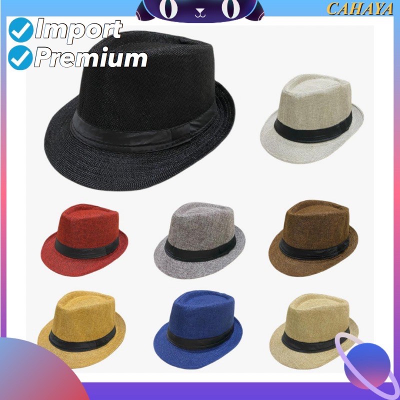 Topi Tompi fedora jazz bahan katun T47