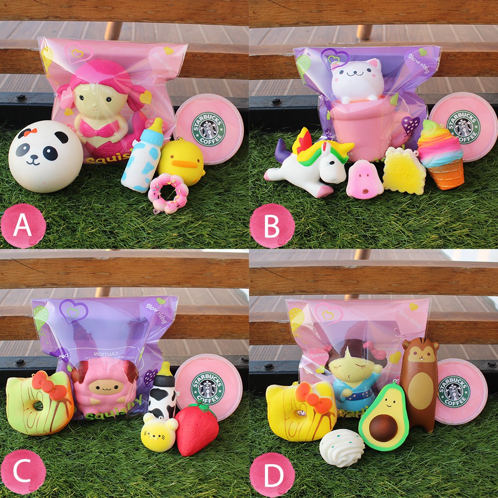 Mainan Kado Paket  Squishy  FIVE BUNDLE SLIME PUYO II 